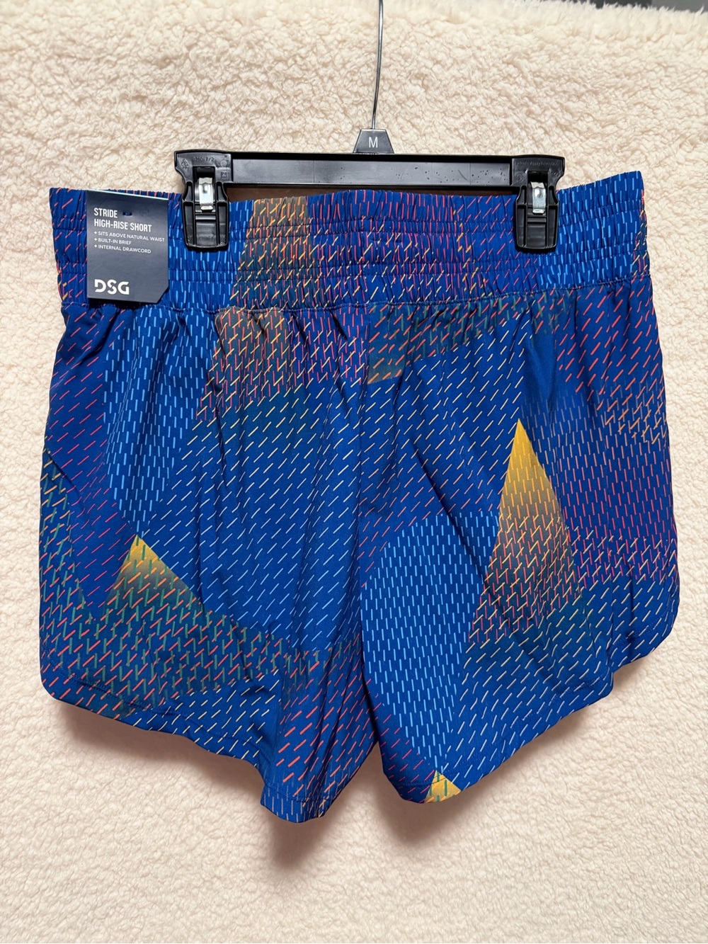 DSG High-Rise Lined Running Shorts Stride Blue Yellow Athletic Size Medium NEW - Picture 3 of 8